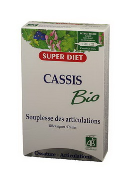 Cassis Bio Ossature Articulations 20 ampoules de 15ml soit 300ml SuperDiet
