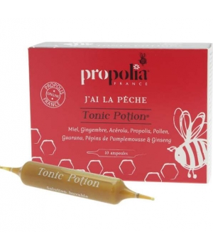 Tonic'Potion Propolis Miel Gingembre Acérola Pollen 10 ampoules de Propolia