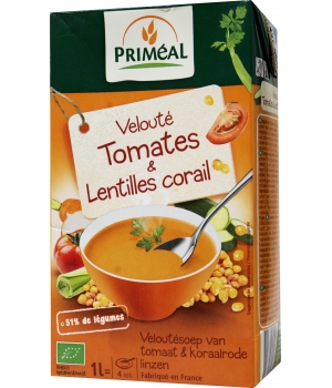 Velouté de Tomates et lentilles corail Primeal