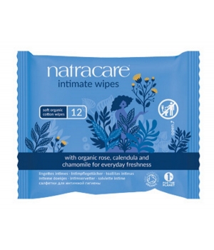 Natracare 12 Lingettes intimes en Coton Biologique