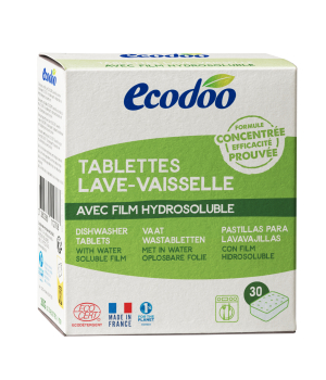 Ecodoo 30 tablettes Lave Vaisselle avec film hydrosoluble 300g