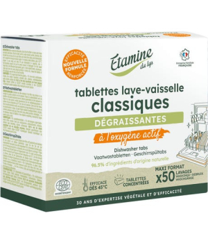 Etamine du Lys 50 Tablettes lave vaisselle dégraissantes à l'oxygène actif