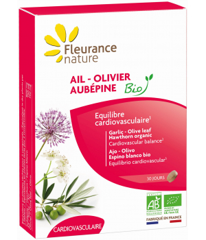 Fleurance Nature Ail Olivier Aubépine Bio 60 comprimés