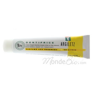 Argiletz Dentifrice à l'argile blanche et jaune au Citron 75ml