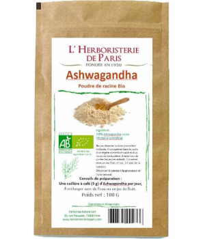 Herboristerie De Paris Ashwagandha bio poudre de racine 100g