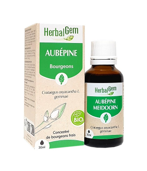 Herbalgem Gemmobase Aubépine bio Flacon compte goutes 30ml