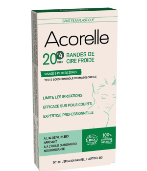 Acorelle Bande de cire froide Visage 20 bandes