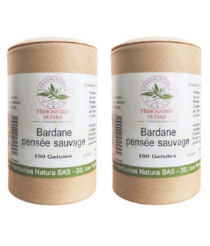 Herboristerie De Paris Bardane Pensée Sauvage lot de 2 boites de 150 gélules végétales