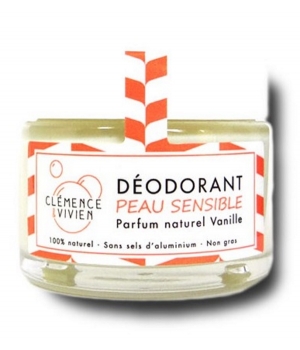 Clemence et Vivien Baume déodorant Peau sensible Vanille 50g