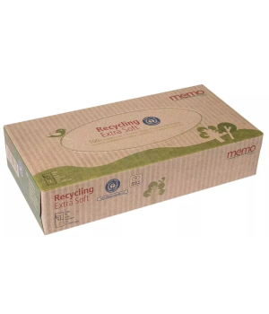 Droguerie Ecologique Boîte de 100 mouchoirs memo, papier recyclé double épaisseur