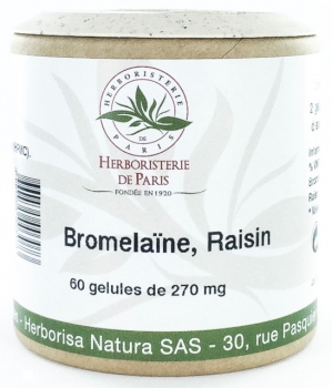 Herboristerie De Paris Bromélaine Marc de raisin 60 Gélules
