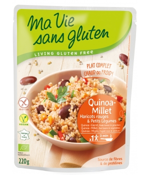 Ma Vie Sans Gluten Céréales cuisinées Quinoa Millet, Haricots Rouges et légumes 220g