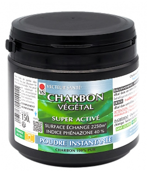 Charbon vegetal super active Poudre Instantanee Vecteur Sante 150gr