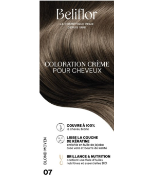 Beliflor Coloration Crème pour Cheveux 07 Blond Moyen