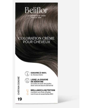 Beliflor Coloration Crème pour Cheveux 19 Châtain Cendré