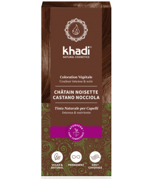 Khadi Coloration végétale Noisette Naturel chatain foncé 100g