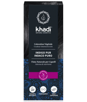 Khadi Coloration végétale Pur Indigo Noir Froid 100g