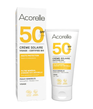 Acorelle Crème solaire visage SPF 50 bio 50ml