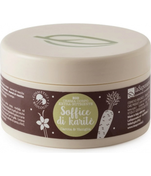 La Saponaria Crème Corporelle Extra Hydratante Carotte Vanille Soffice di Karité 180ml