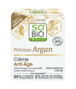 So'Bio étic Crème de Jour anti age Précieux Argan Acide Hyaluronique 50ml