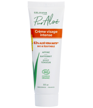 Puraloe Crème hydratante intense peau très sèche Aloé Vera 63% 50ml