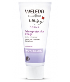 Weleda Crème protectrice visage bébé Mauve blanche sans parfum 50ml