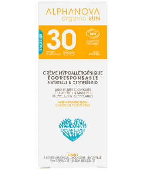 Alphanova Crème solaire visage SPF30 Hypoallergénique Peaux sensibles 50ml