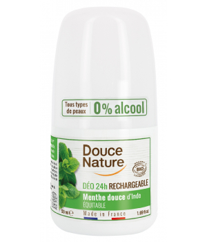 Douce Nature Déodorant à bille rechargeable tous types de peaux menthe douce 50ml