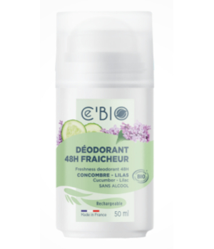 Ce'bio Déodorant roll on 48h Fraicheur Concombre Lilas 50ml