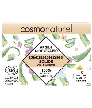 Cosmo Naturel Déodorant solide argile et aloé véra 36g
