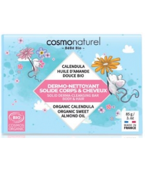 Cosmo Naturel Dermo nettoyant solide corps et cheveux bébé 85g