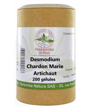 Herboristerie De Paris Desmodium Chardon marie Curcuma Artichaut 200 gélules