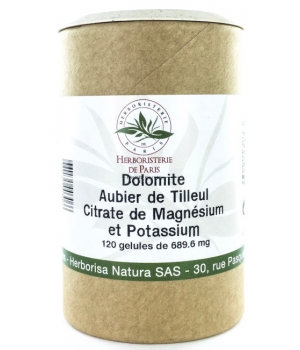 Herboristerie De Paris Dolomite Aubier de tilleul Citrates de magnésium et de potassium 120 Gélules
