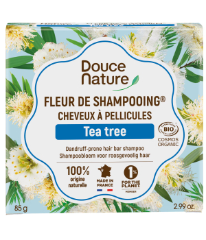 Douce Nature Fleur de Shampooing solide antipelliculaire Argile blanche et tea tree 85g