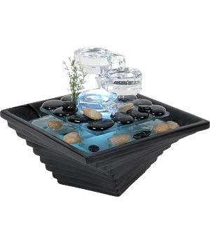 Zen Arome Fontaine d'intérieur en verre et céramique Himalaya