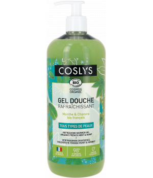 Coslys Gel douche rafraîchissante menthe chanvre 1L