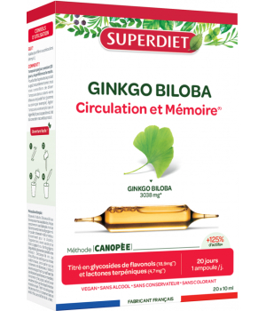 Super Diet Ginkgo Biloba Bio 20 ampoules de 10ml