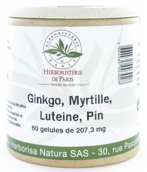 Herboristerie De Paris Ginkgo Myrtille Lutéine OPC Zéaxanthine 60 Gélules