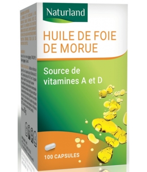 Naturland Huile de Foie de Morue 100 capsules Végécaps