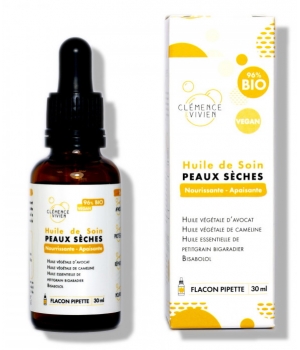 Clemence et Vivien Huile de soin peaux sèches 30ml
