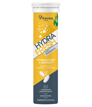Vitavea Hydrafresh Hydratation et Énergie Ananas 20 comprimés effervescents