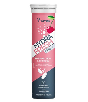 Vitavea Hydrafresh Hydratation et Énergie Cerise 20 comprimés effervescents