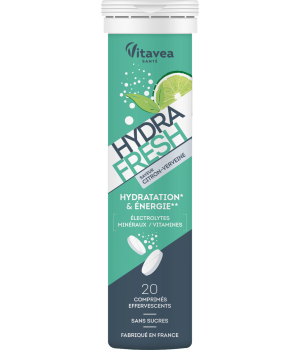 Vitavea Hydrafresh Hydratation et Énergie Citron Verveine 20 comprimés effervescents