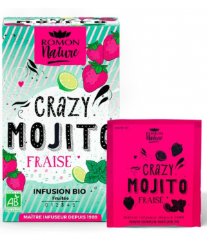 Romon Nature Infusion plaisir Crazy Mojito Fraise bio 16 sachets