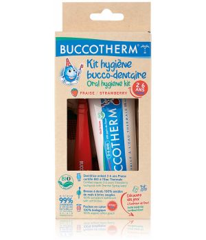 Buccotherm Kit hygiène bucco dentaire 2 6 ans fraise bio 50ml