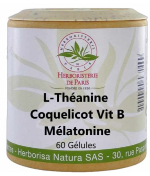 Herboristerie De Paris L théanine Coquelicot Vitamines B Mélatonine 60 Gélules