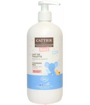 Cattier Lait de Toilette bébé Visage et Corps à l'Amande Douce 500ml