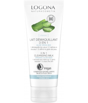 Logona Lait démaquillant 3 en 1 aloe vera bio 100ml