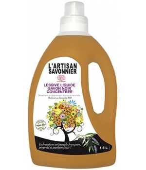L Artisan Savonnier Entretien Lessive liquide concentrée savon noir lavandin Bio 1.5L