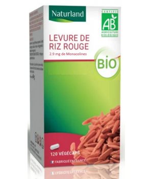 Naturland Levure de riz rouge bio 120 gélules 4 mois de cure